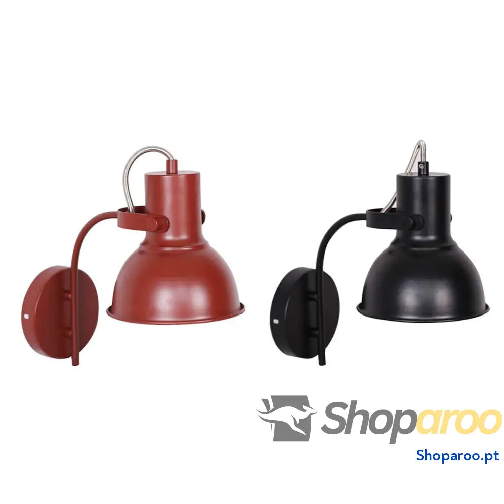 Luminária de parede DKD Home Decor 15 x 20 x 28 cm 16,5 x 26 x 28 cm Vermelho Preto Metal 220 V 50 W Loft (2 Unidades)