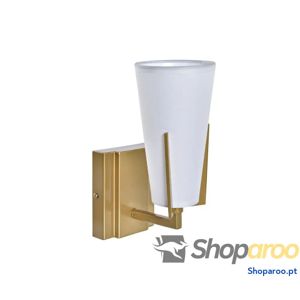 Luminária de parede DKD Home Decor 25W Dourado Metal Poliéster Branco 220 V (12 x 14 x 25 cm)