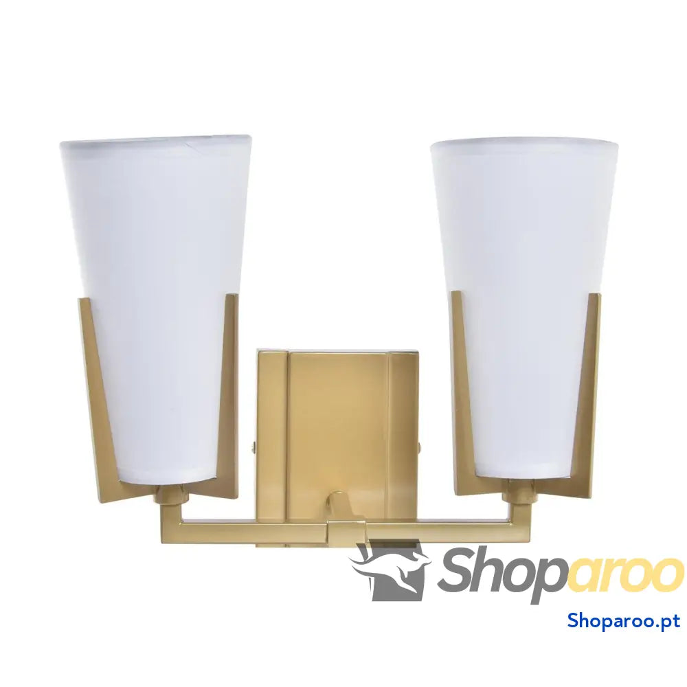 Luminária de parede DKD Home Decor Cristal Dourado Metal Poliéster Branco (30 x 18 x 23 cm)