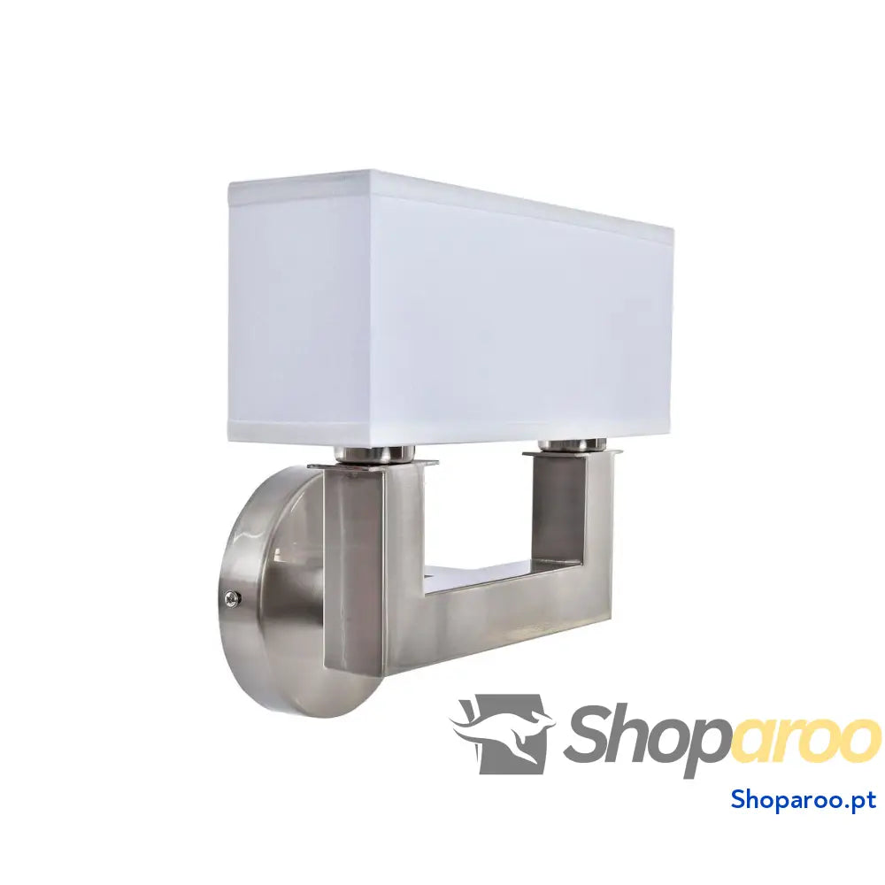 Luminária de parede DKD Home Decor Prateado Metal Poliéster Branco 220 V 40 W (25 x 14 x 24 cm)