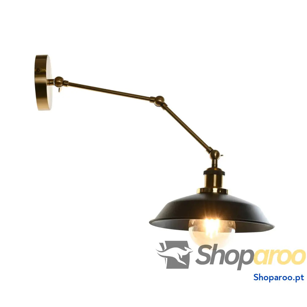 Luminária de parede DKD Home Decor Preto Dourado Metal 50 W Vintage 220 V 26 x 53 23 cm