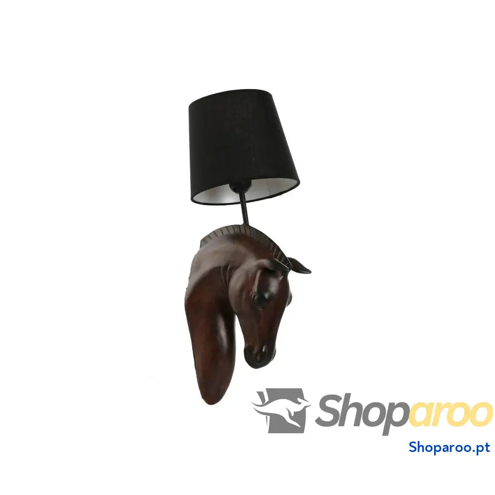 Luminária de parede Home ESPRIT Preto Catanho escuro Colonial Cavalo 220 V 18 x 21,5 x 50,5 cm (2 Unidades)
