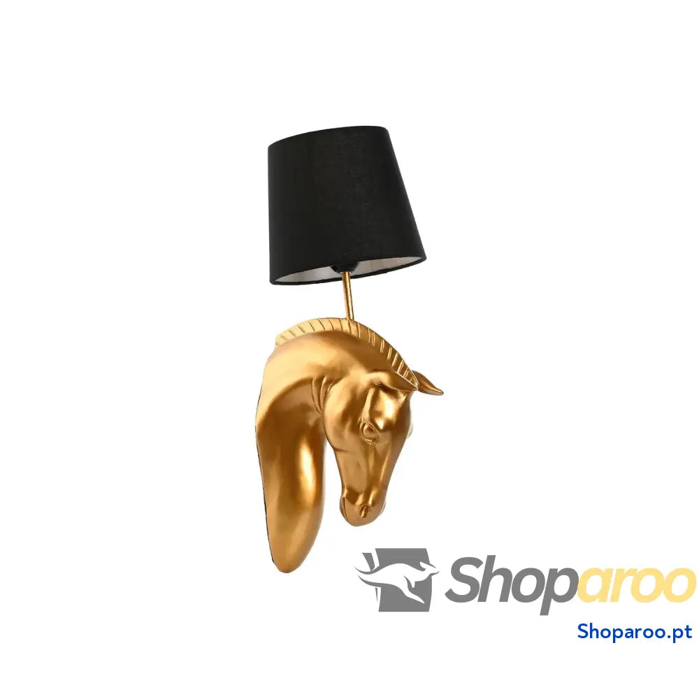 Luminária de parede Home ESPRIT Preto Dourado Cavalo 220 V 18 x 21,5 x 50,5 cm (2 Unidades)