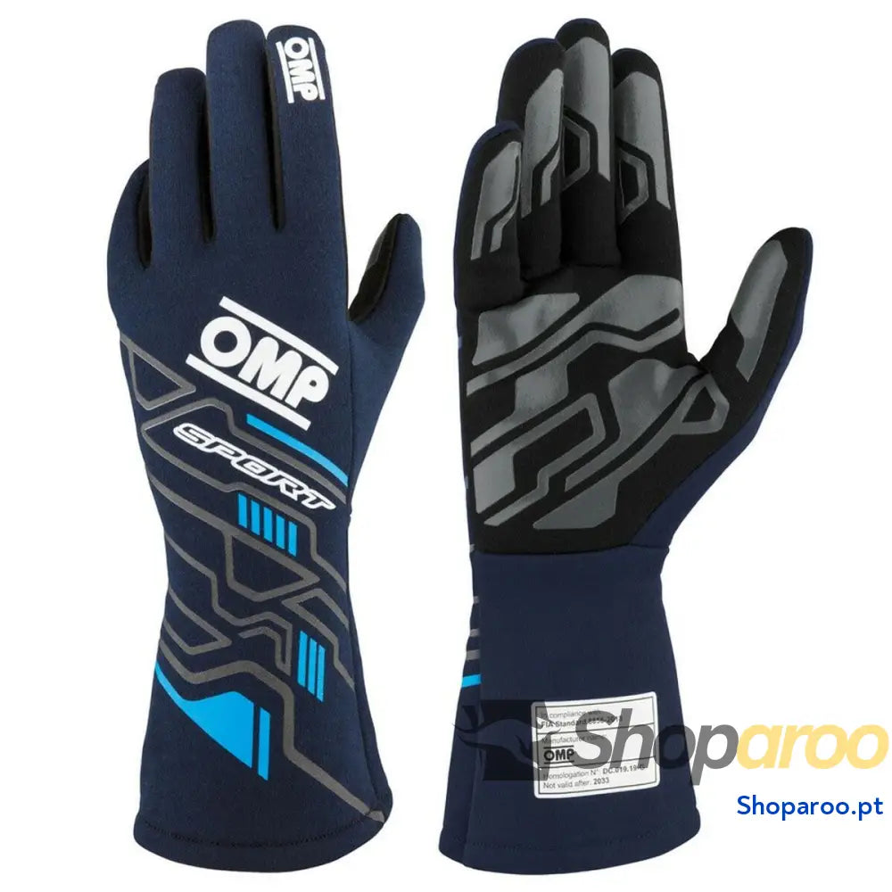 Luvas de condução para homens OMP SPORT Azul Marinho S