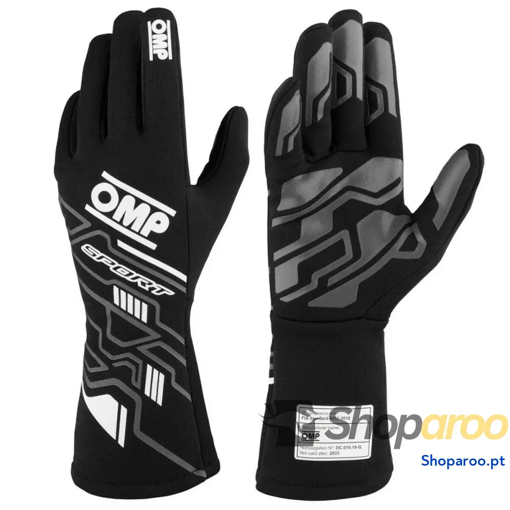 Luvas de condução para homens OMP SPORT Preto/Branco S