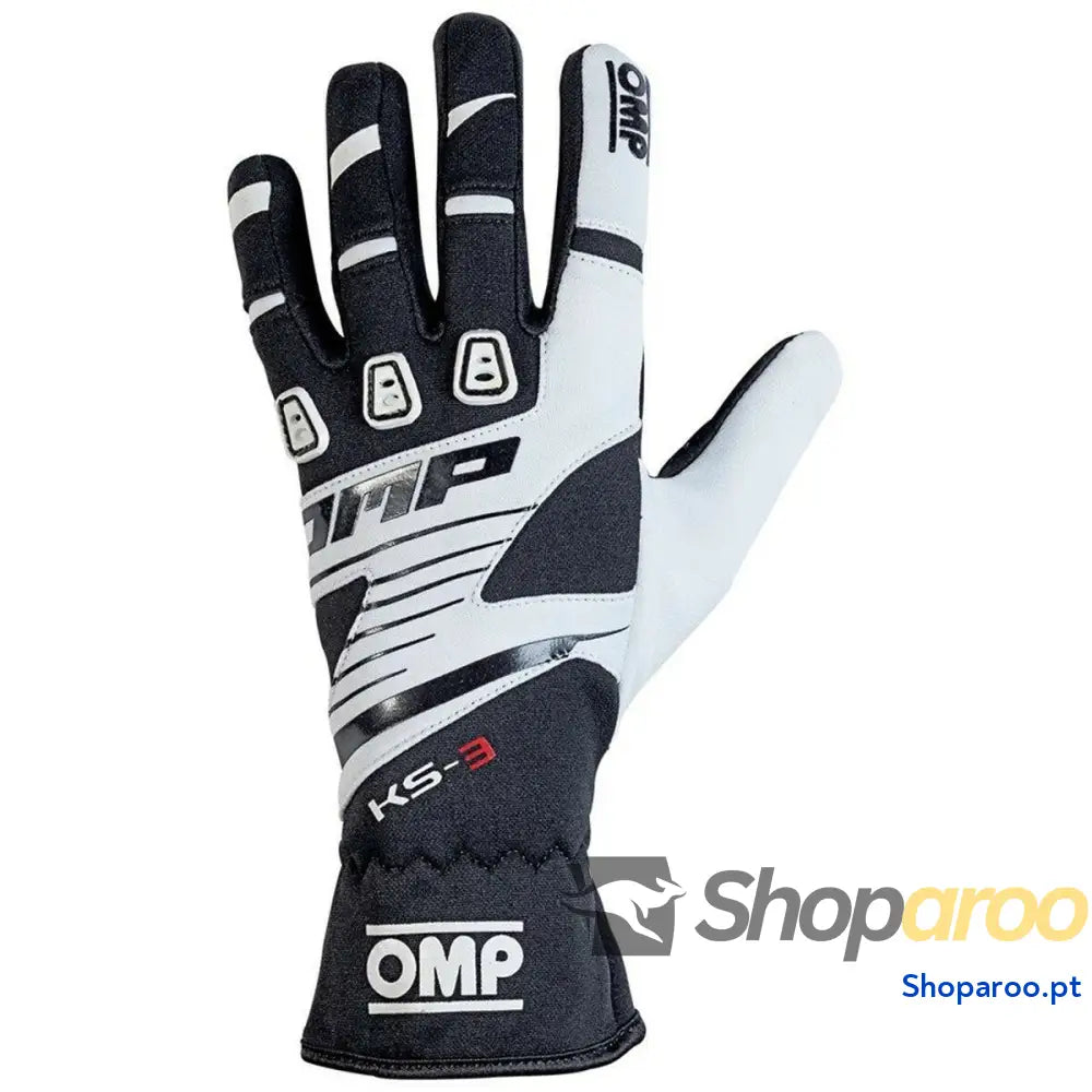 Luvas de karting OMP KS-3 Branco/Preto Preto/Branco XXS