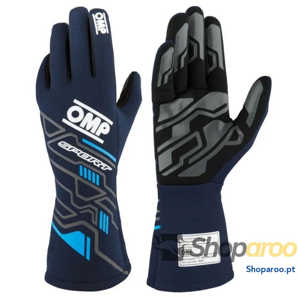 Luvas de karting OMP MY2025 Azul Azul Marinho FIA 8856-2018