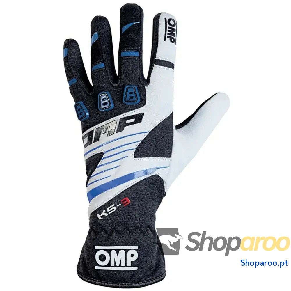 Luvas de Karting para crianças OMP KS-3 Azul Branco Preto 4