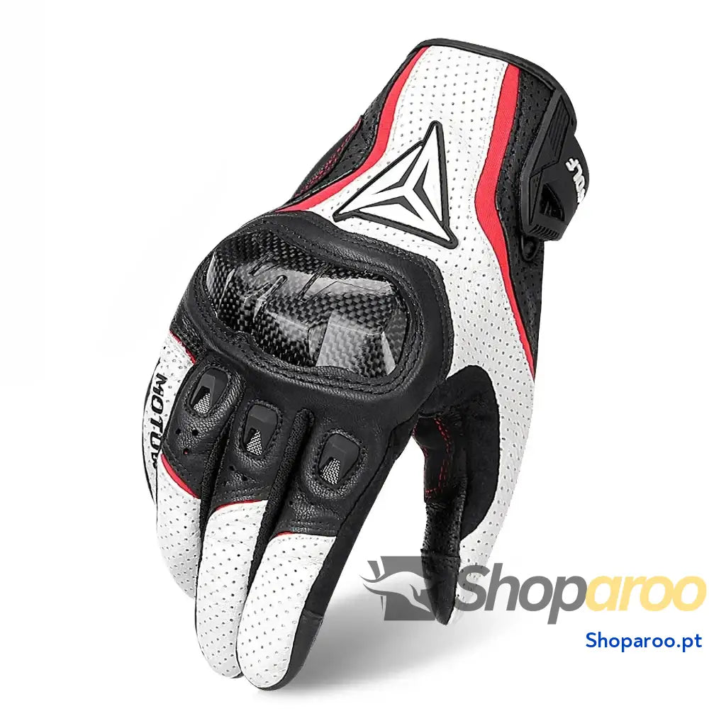 Luvas de moto em pele genuína respiráveis e à prova vento DUHAN