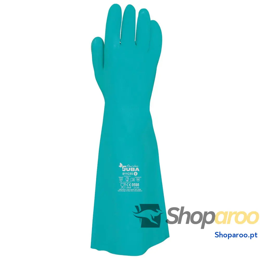 Luvas de Trabalho JUBA Verde Acetinado Nitrila Piscina
