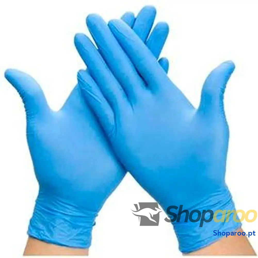 Luvas de Vinil Descartáveis M Azul Etiqueta
