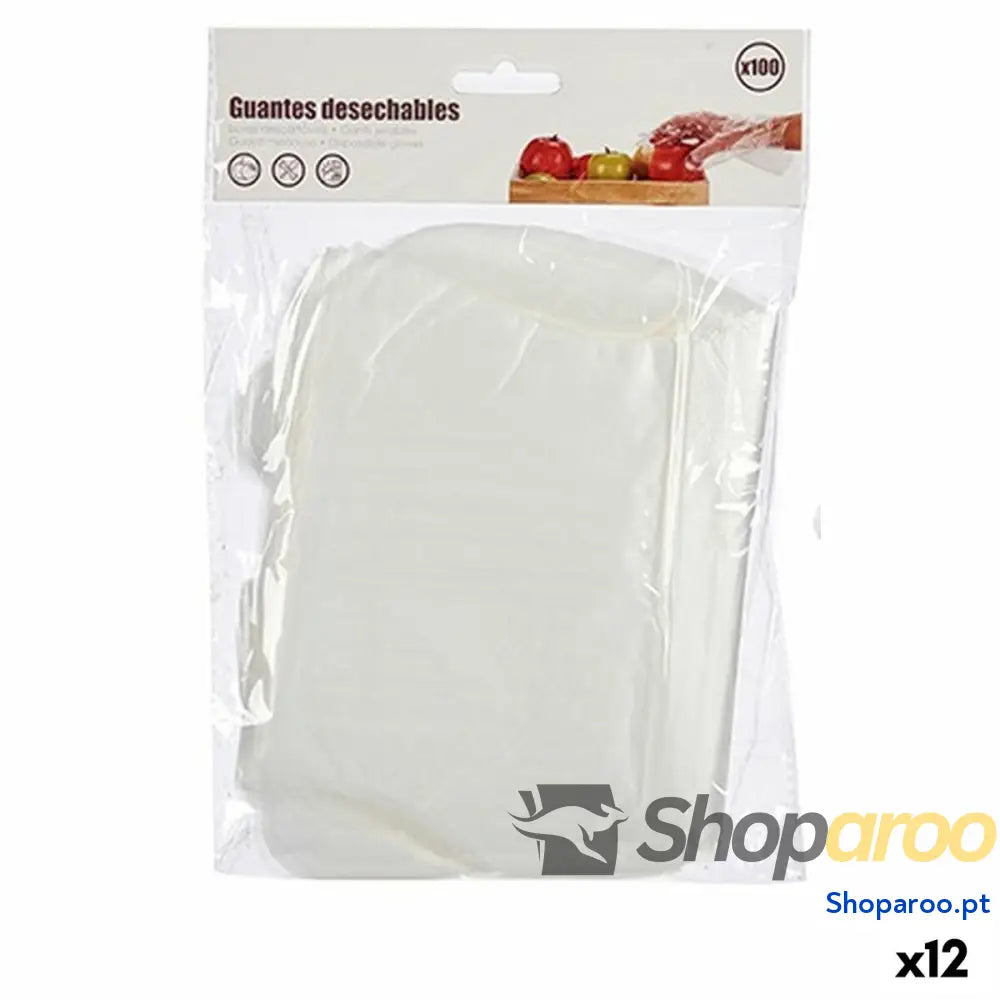 Luvas Descartáveis Conjunto Transparente Plástico (12 Unidades)