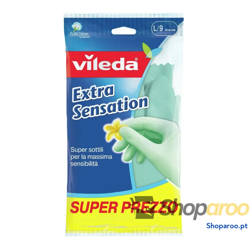 Luvas Descartáveis Vileda 167395 L Verde Algodão Látex