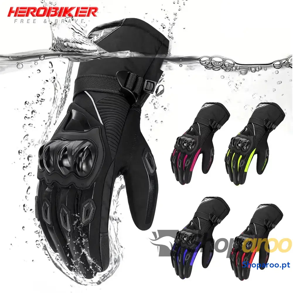 Luvas impermeáveis de moto HEROBIKER unissexo para inverno
