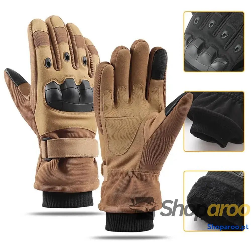 Luvas moto de inverno à prova vento para motociclistas com ecrã tátil