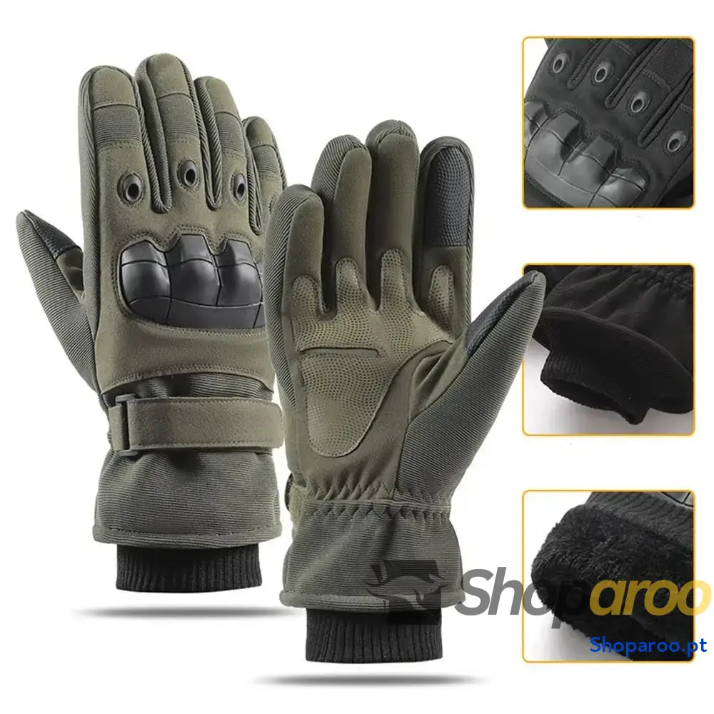 Luvas moto de inverno à prova vento para motociclistas com ecrã tátil