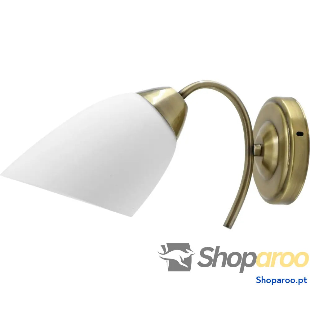 Luz de Parede Activejet NIKITA 1P Patyna Branco Metal Vidro 60 W 220-240 V 26 x 12 x 12,5 cm 30 x 12 x 15 cm (1 Peça)