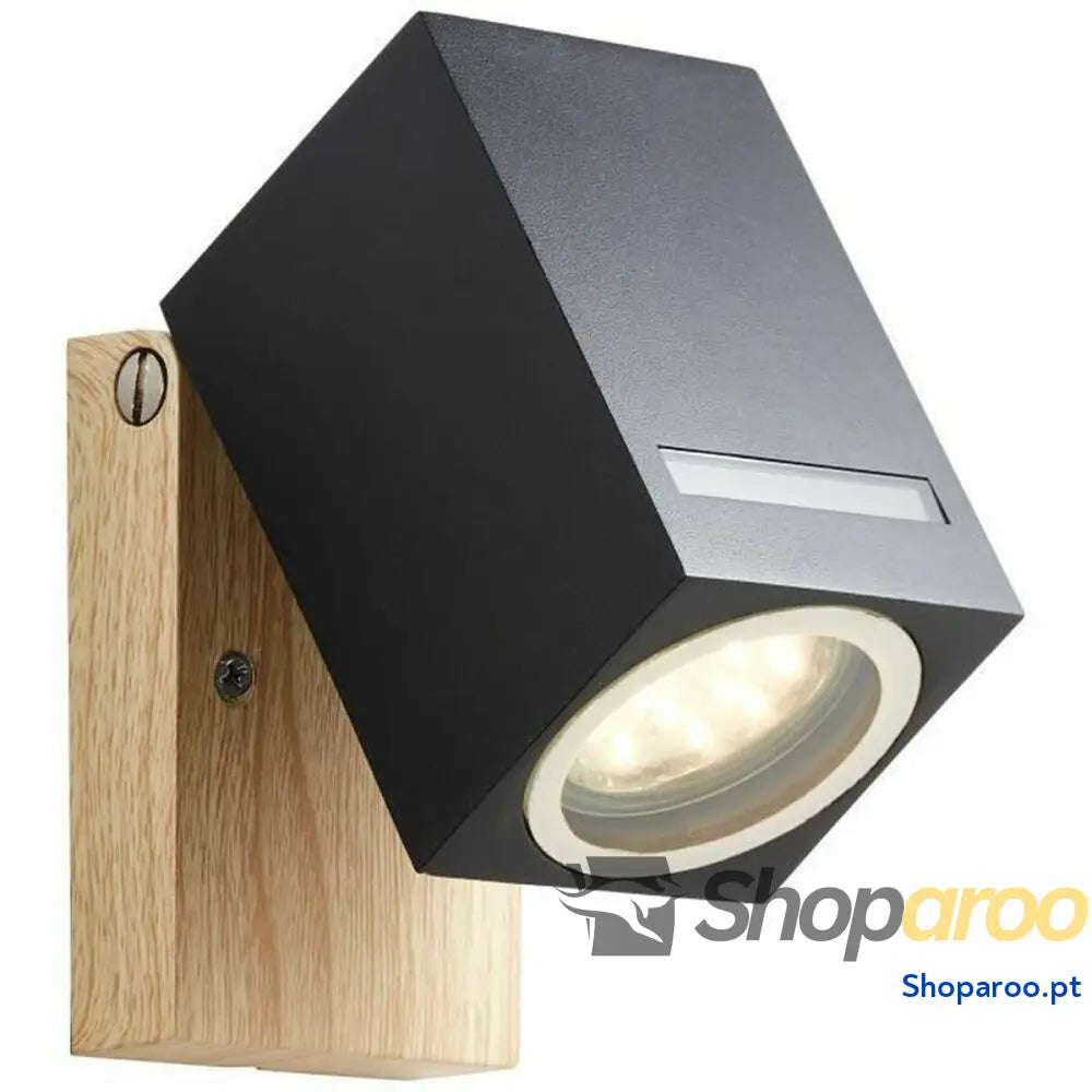 Luz de Parede Brilliant Galeni Preto Natural Metal Cristal 20 W GU10