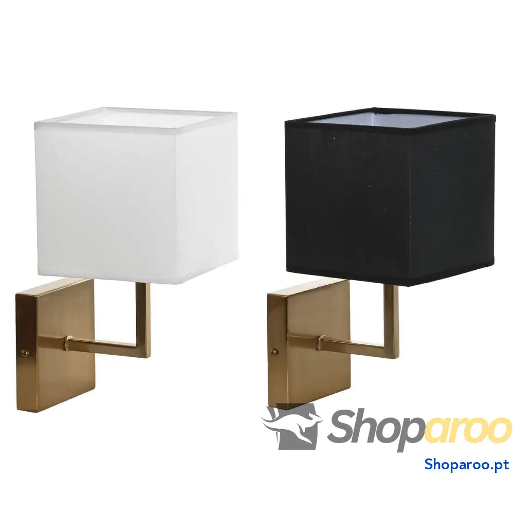 Luz de Parede DKD Home Decor Branco Preto Dourado 50 W 220 V 15 x 19 x 27 cm 15 x 19 x 30 cm (2 Unidades)