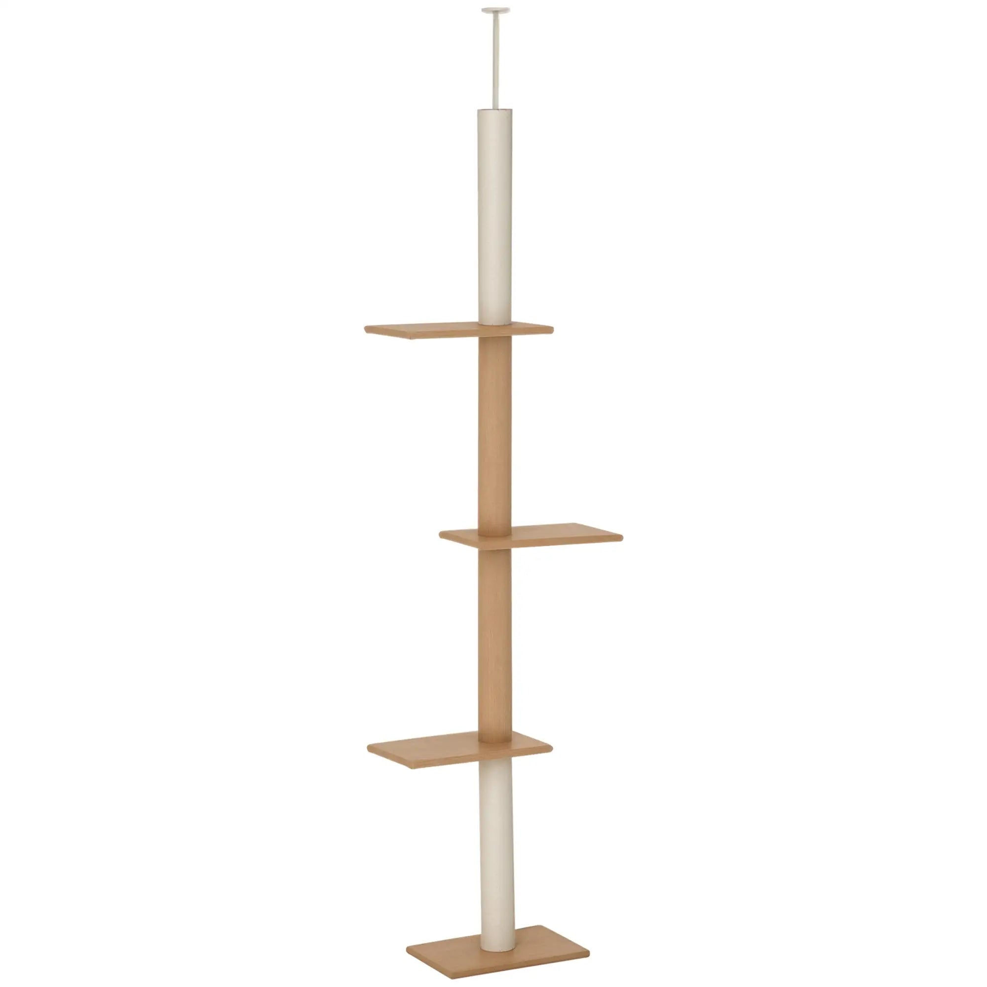 Arranhador para Gatos de Chão ao Teto 43x27x228-260 cm Castanho Claro