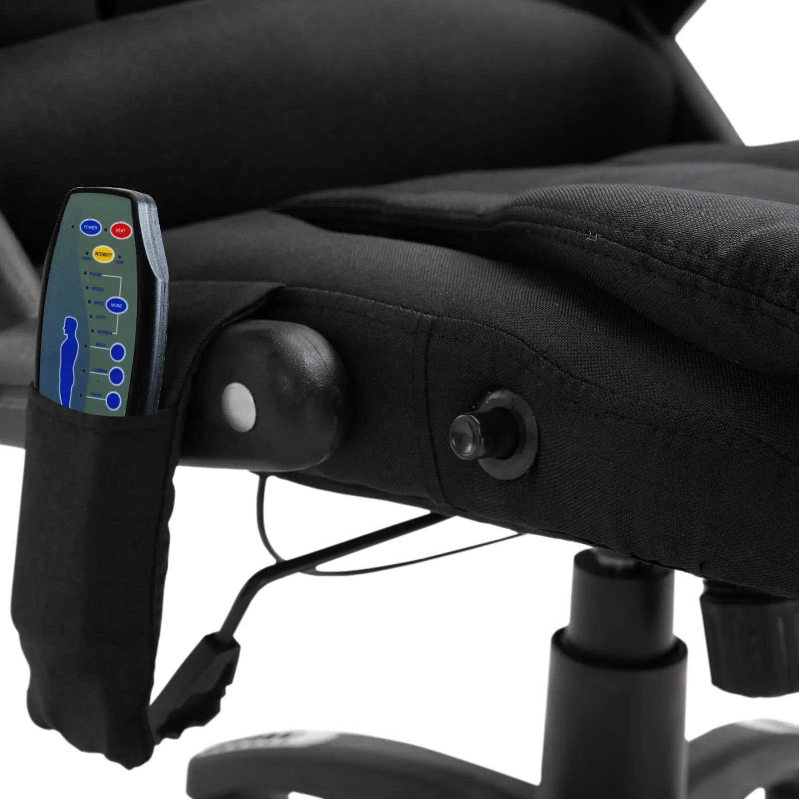 Cadeira de Escritório com 6 Pontos de Massagem Reclinável até 130° com Função de Aquecimento 68x72x110-120 cm Preto