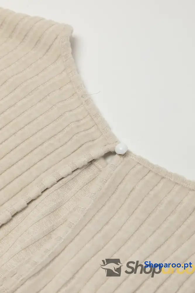 Macacão de malha canelada com pernas largas