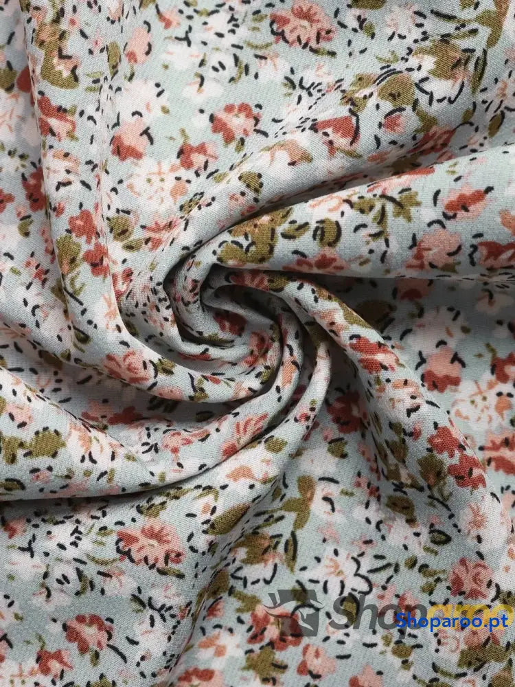 Macacão Perfee Ditsy Floral Smocked Gola Quadrada Manga Bufante