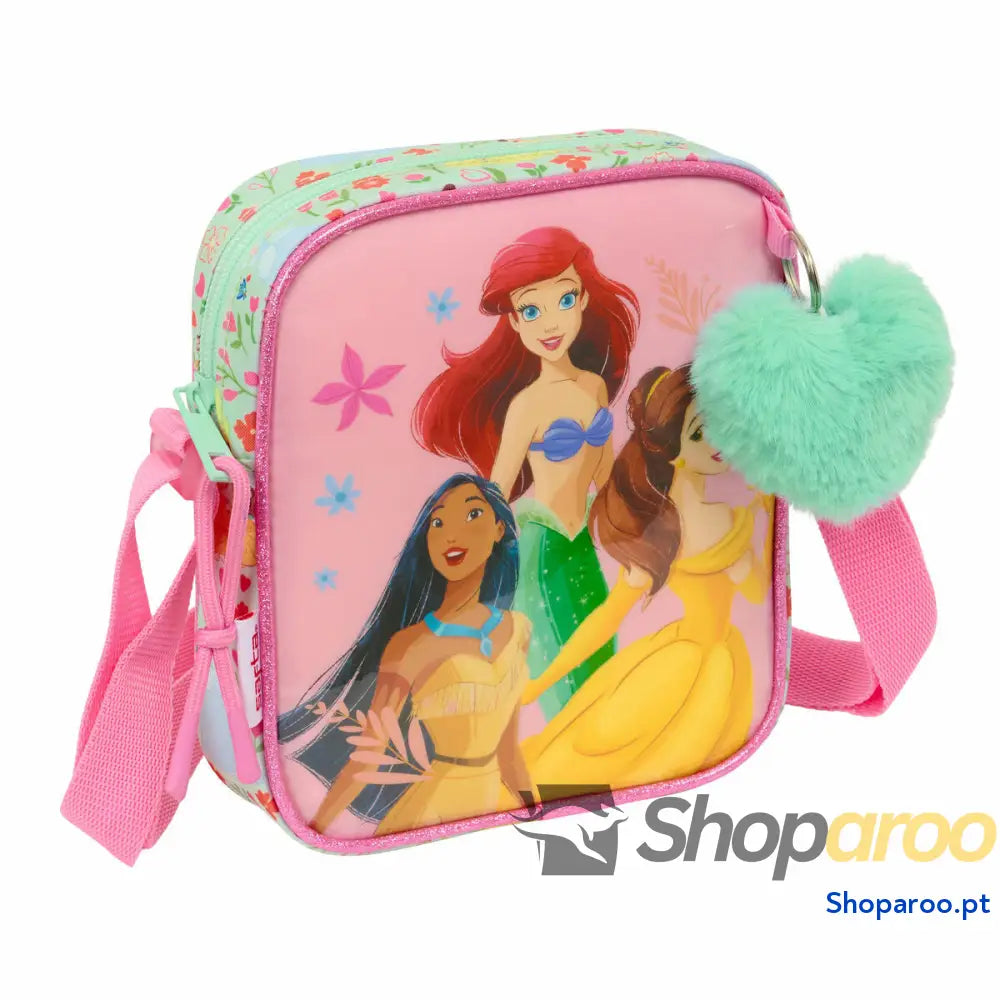 Mala a Tiracolo Disney Princess Bloom Verde Cor de Rosa 16 x 18 x 4 cm