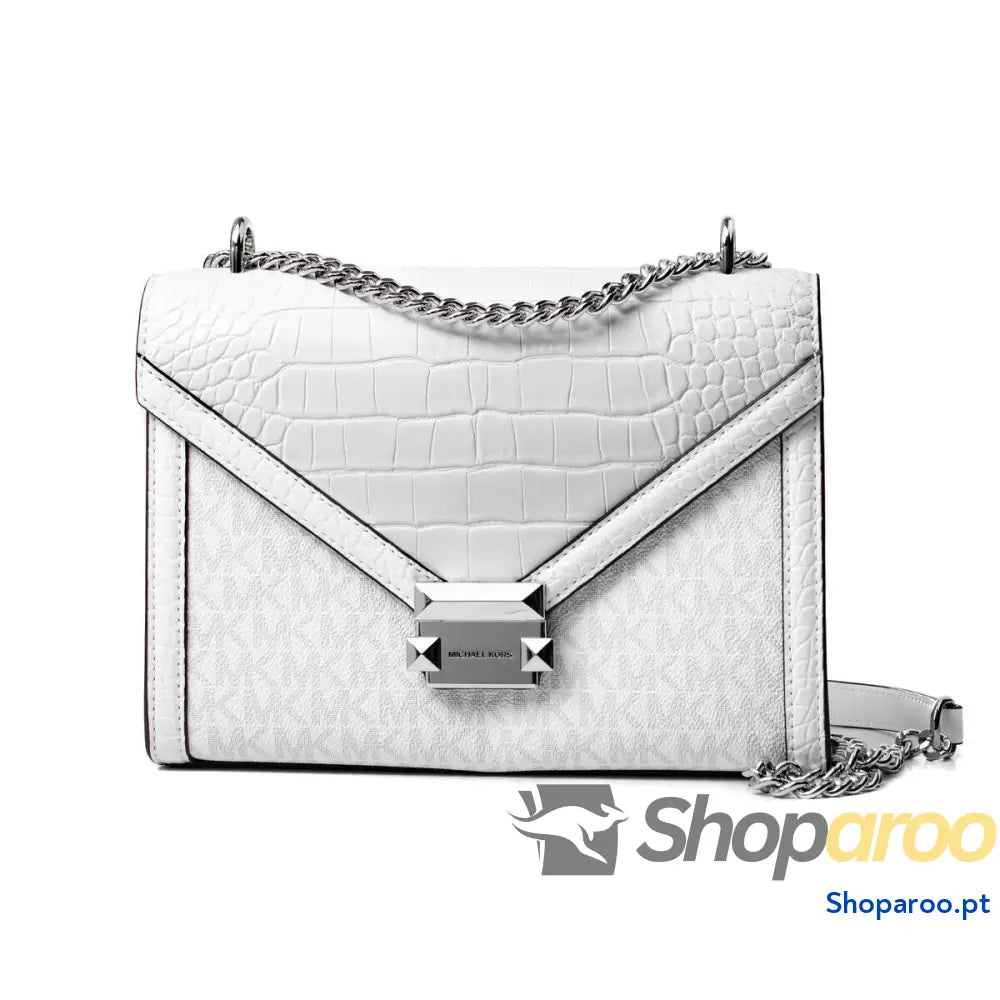 Mala a Tiracolo Michael Kors Whitney Branco 24 x 18 x 8 cm