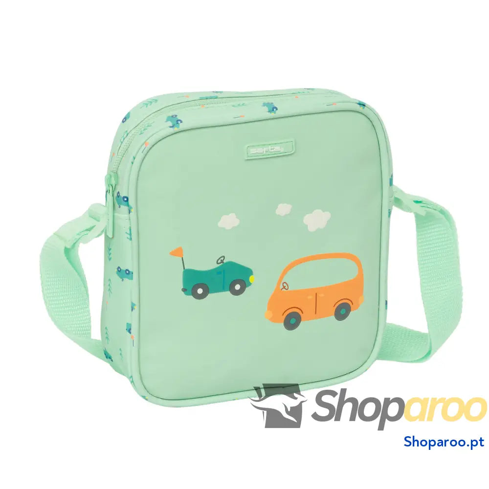 Mala a Tiracolo Safta Carros Verde 16 x 18 x 4 cm