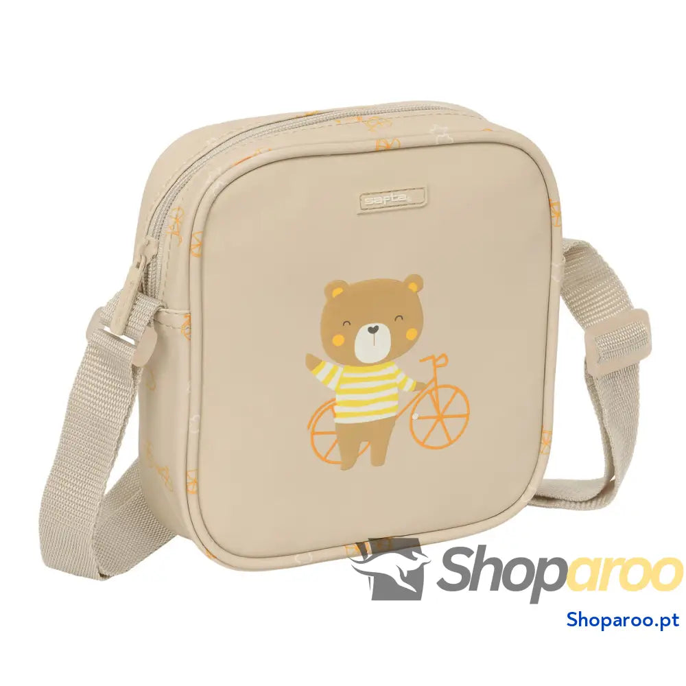 Mala a Tiracolo Safta Urso Bege 16 x 18 x 4 cm