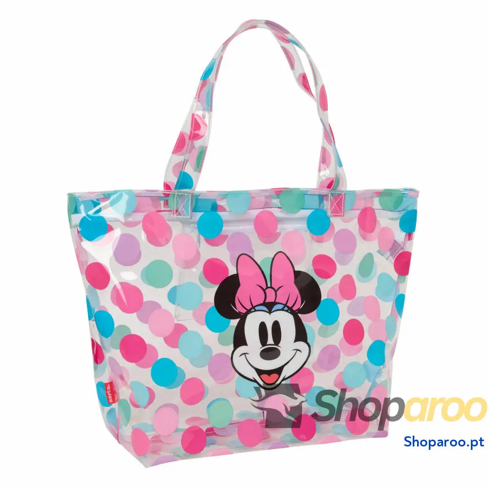 Mala de Compras Minnie Mouse Beach Multicolor Transparente 54 x 35 x 17 cm