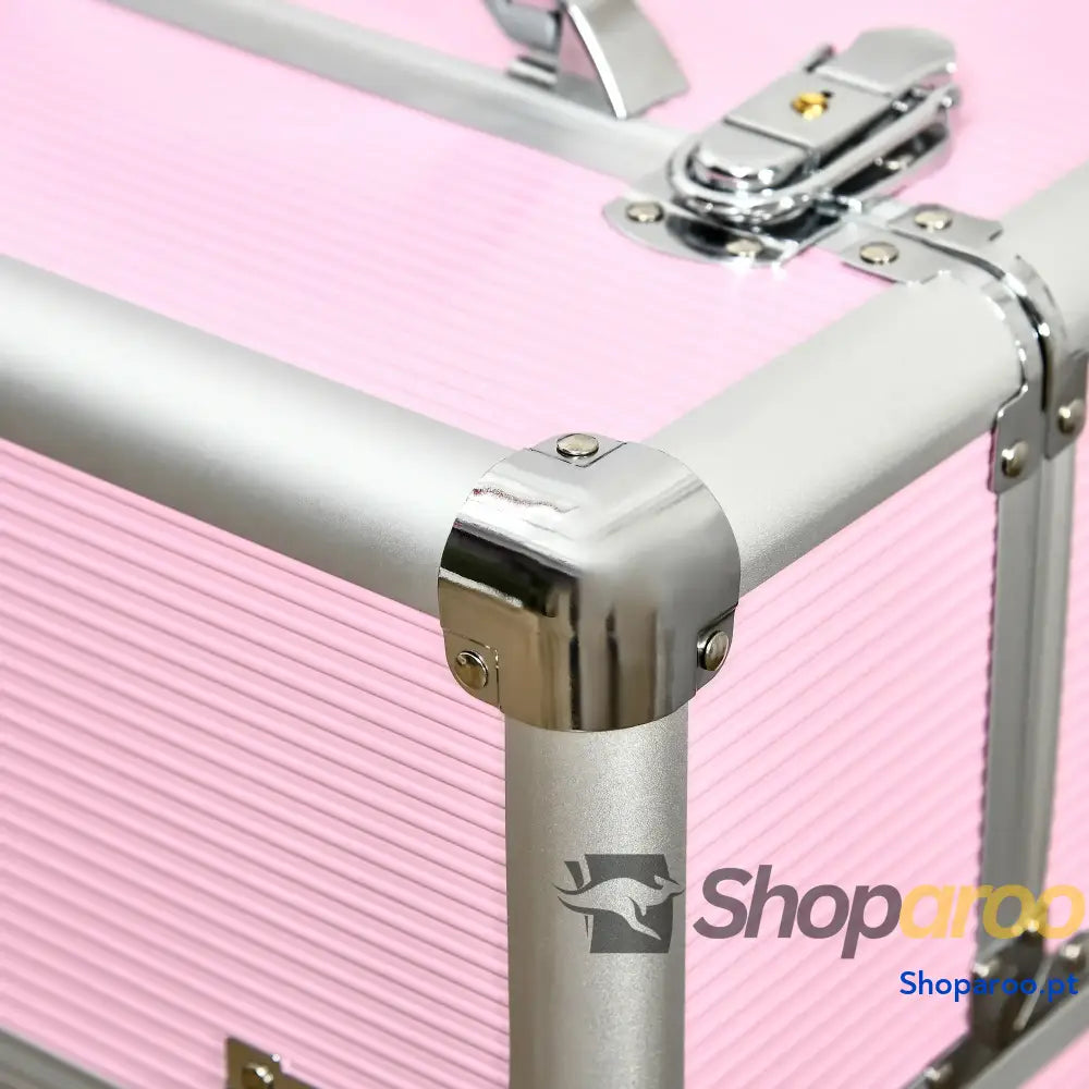 Mala de Maquilhagem Professional com Rodas e 6 Gavetas Preta