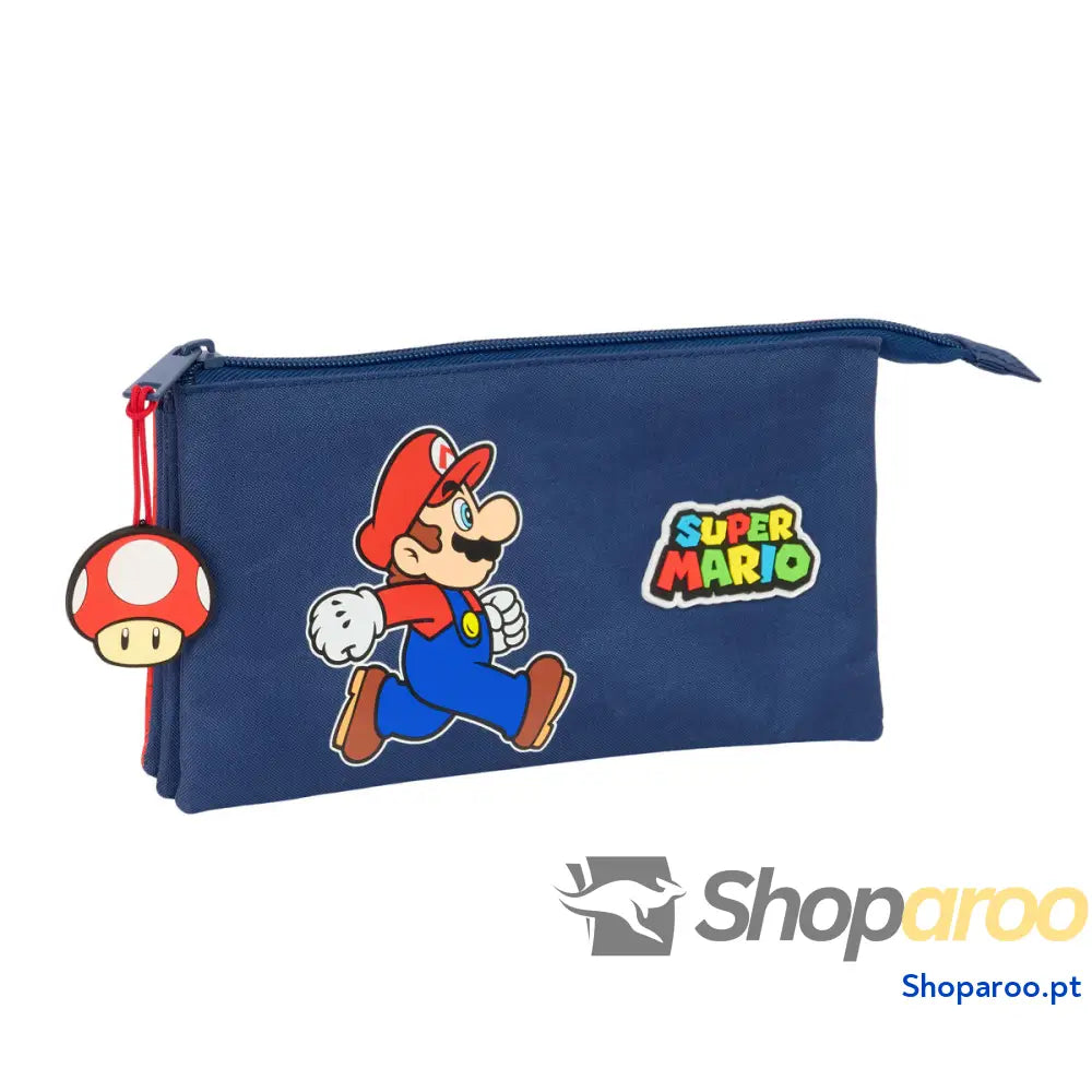 Malas para tudo triplas Super Mario Trick Vermelho Azul escuro 22 x 12 x 3 cm