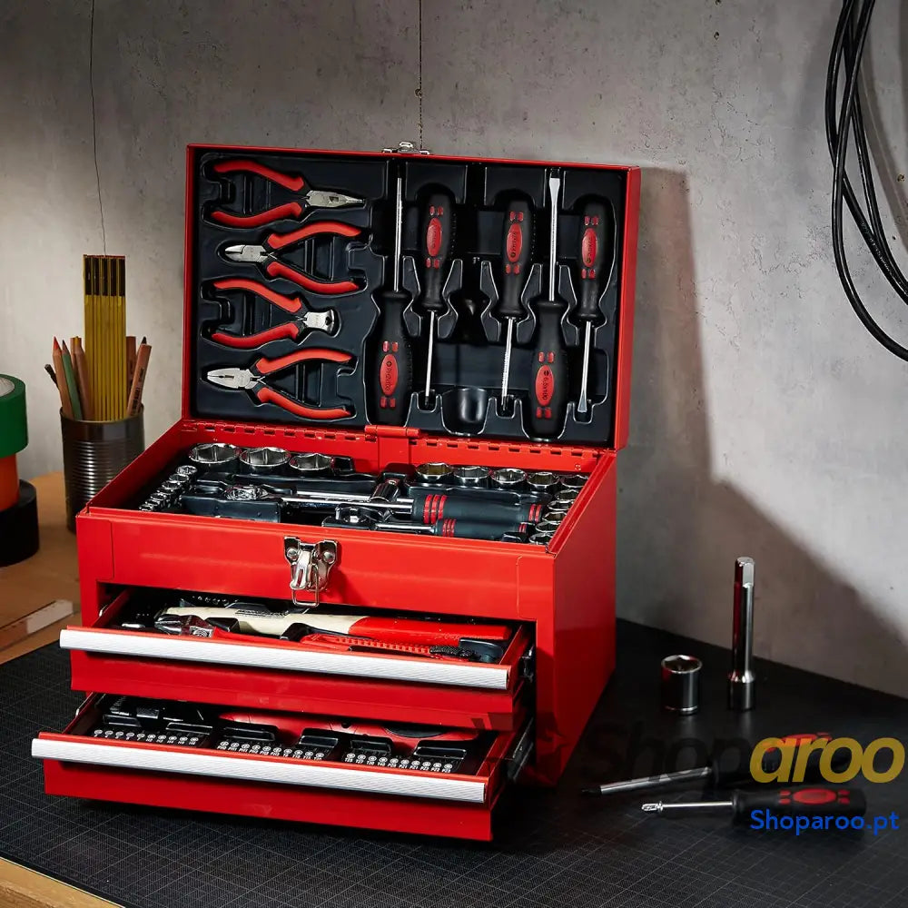 Mannesmann M29066 Caixa de ferramentas equipada com 155 peças
