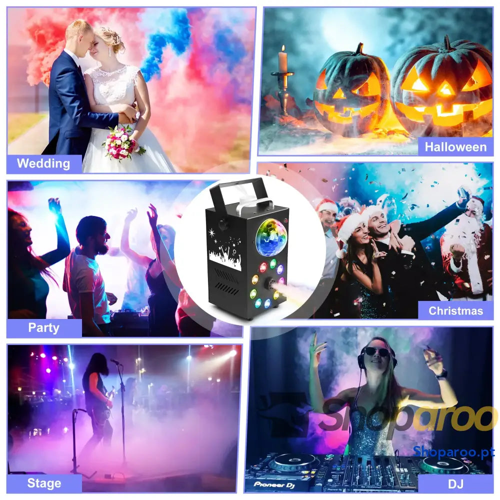 Máquina de fumo Nevoeiro Datewink 700W com LEDs RGB para festas