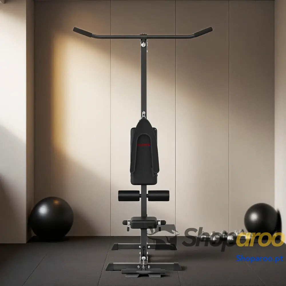 Máquina de Musculação Estação com Assento Ajustável 100 kg Preto