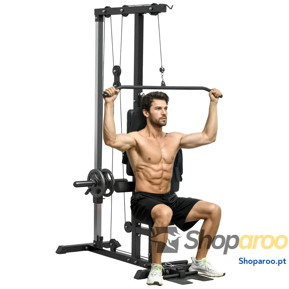 Máquina de Musculação Estação com Assento Ajustável 100 kg Preto