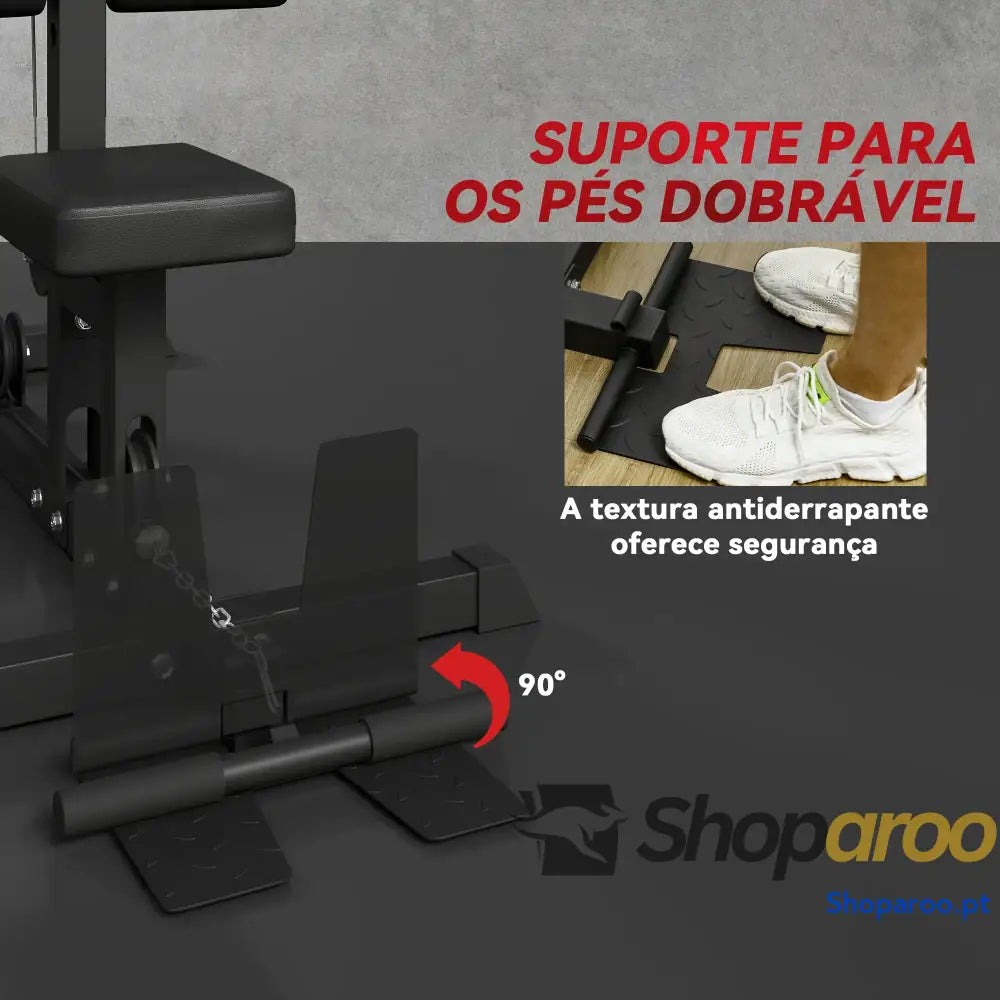 Máquina de Musculação Estação com Assento Ajustável 100 kg Preto
