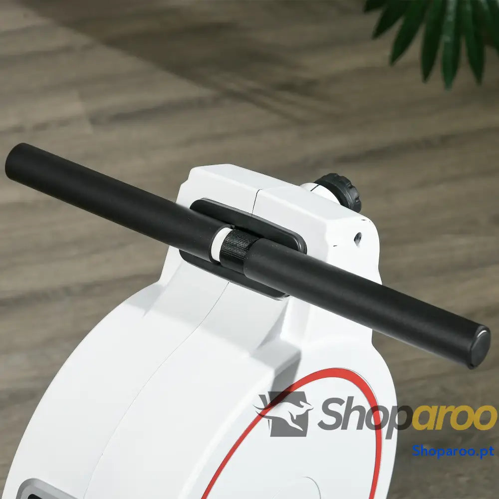 Máquina de Remo Dobrável com Resistência 8 Níveis Ecrã LCD e 2 Rodas Transporte 180x48x60 cm Branco