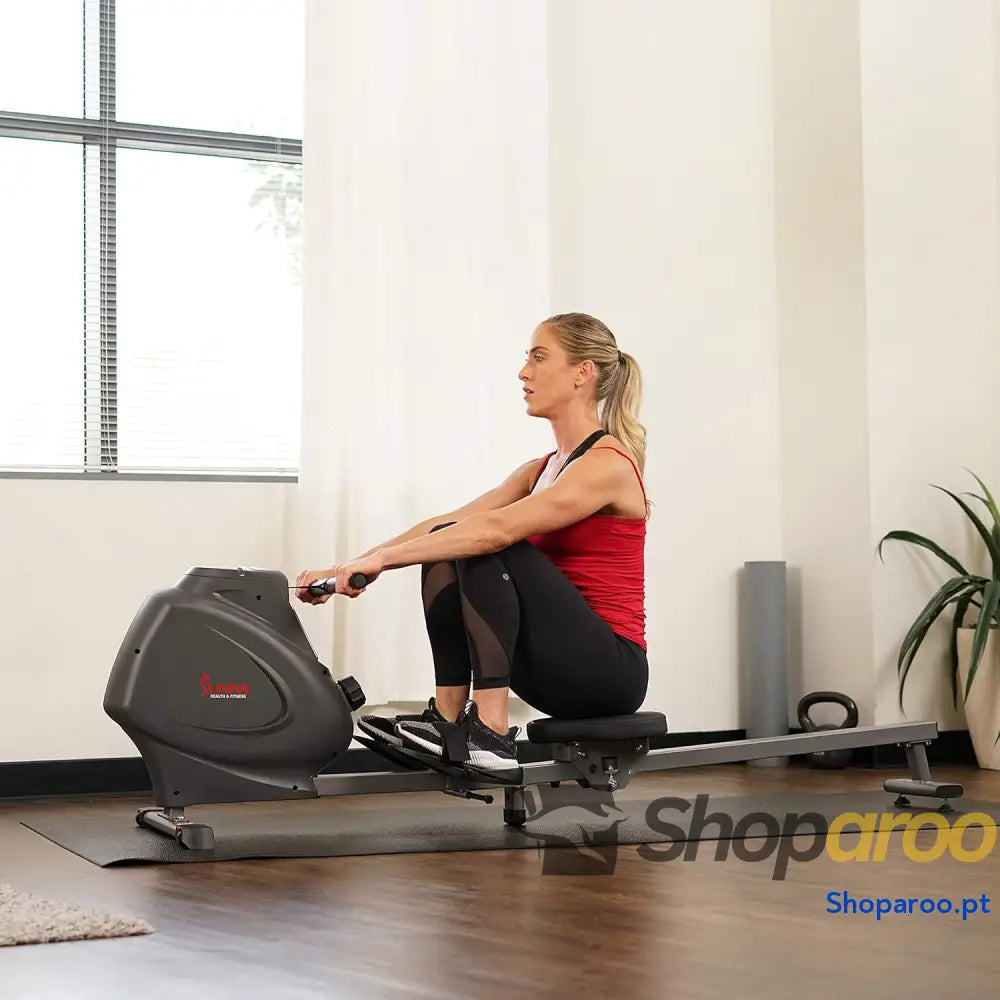 Máquina de remo magnética Sunny Health & Fitness compacto dobrável para o lar super silencioso e suave ligação opcional