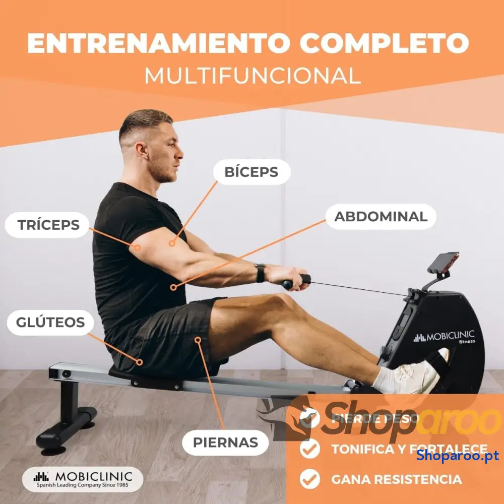 Máquina de remo Rowfit 8 níveis resistência silencioso magnético monitor LCD suporte para telemóvel até 120 kg volante