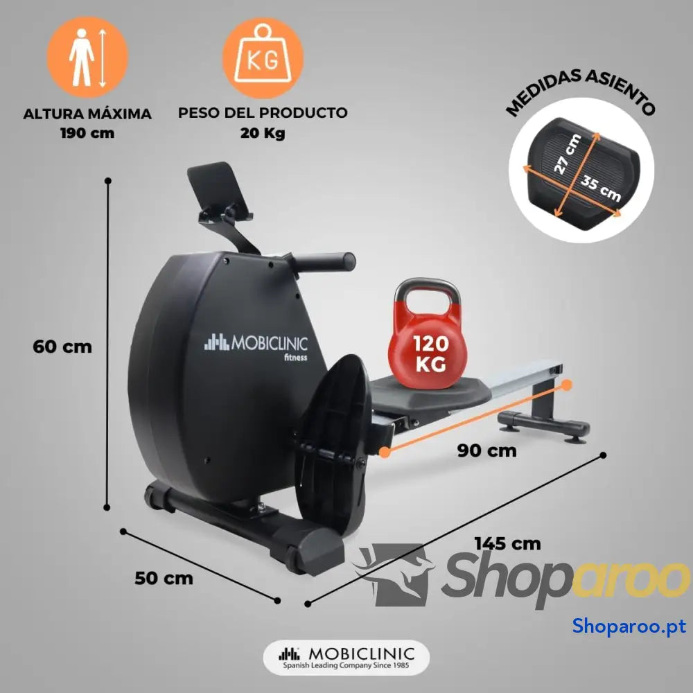 Máquina de remo Rowfit 8 níveis resistência silencioso magnético monitor LCD suporte para telemóvel até 120 kg volante