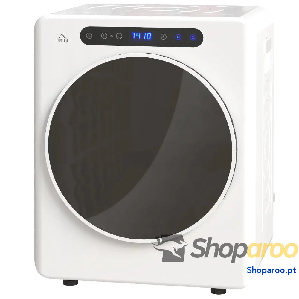 Máquina de Secar 4 KG 1000W Função Antirrugas Esterilizar Temporizador Ecrã LED Tátil Tambor Aço Inoxidável 49x43x61 cm