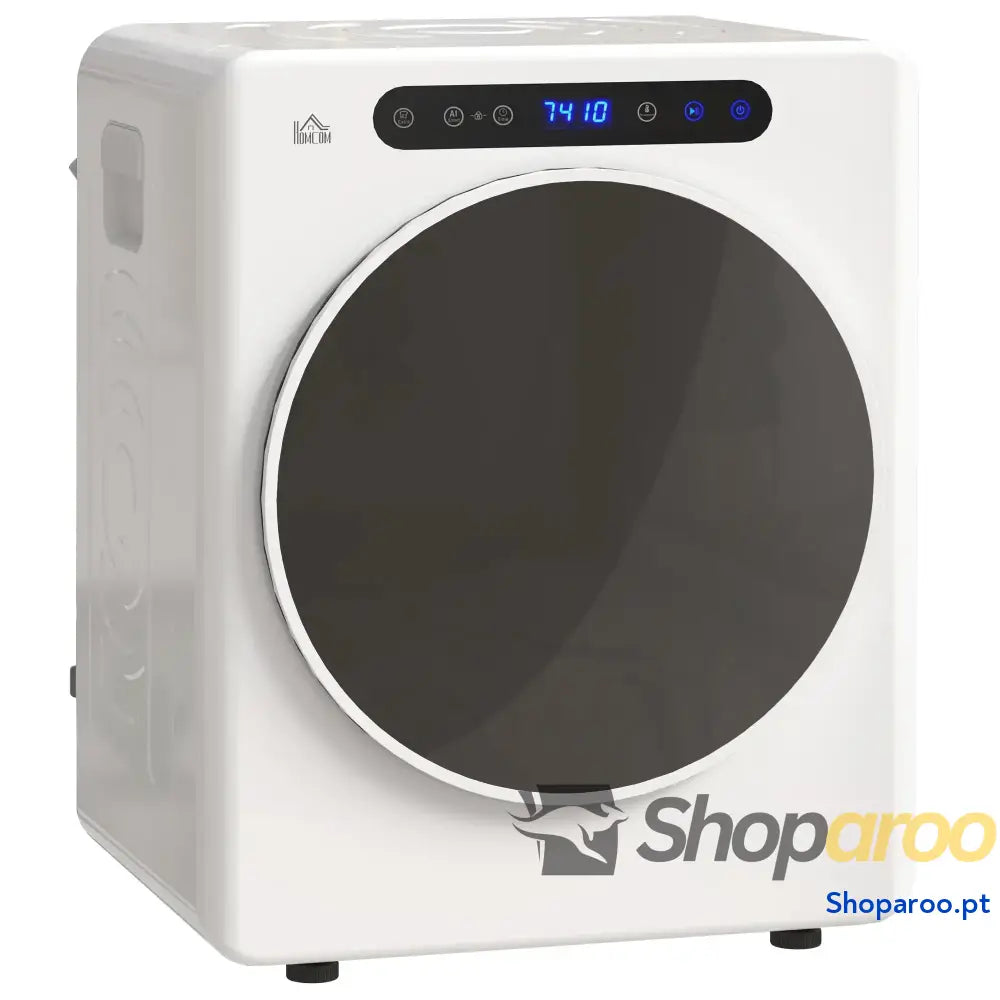Máquina de Secar 4 KG 1000W Função Antirrugas Esterilizar Temporizador Ecrã LED Tátil Tambor Aço Inoxidável 49x43x61 cm
