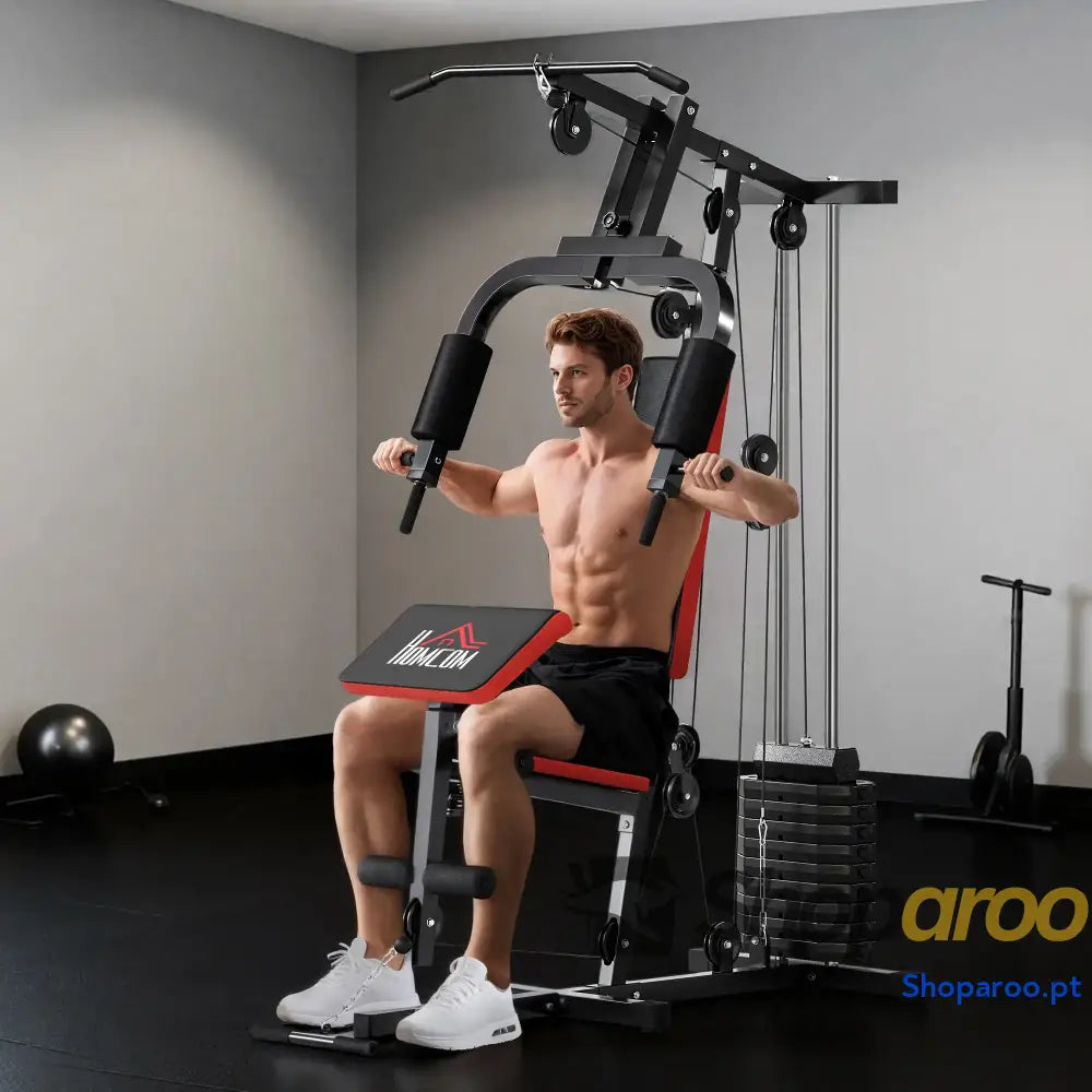 Máquina Multi Estação de Musculação 65 kg Shoparoo Preto para Casa