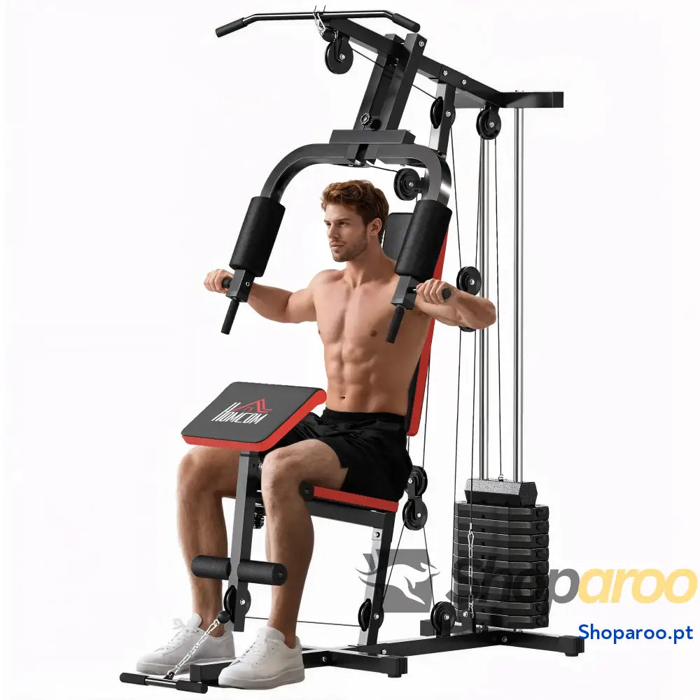 Máquina Multi Estação de Musculação 65 kg Shoparoo Preto para Casa