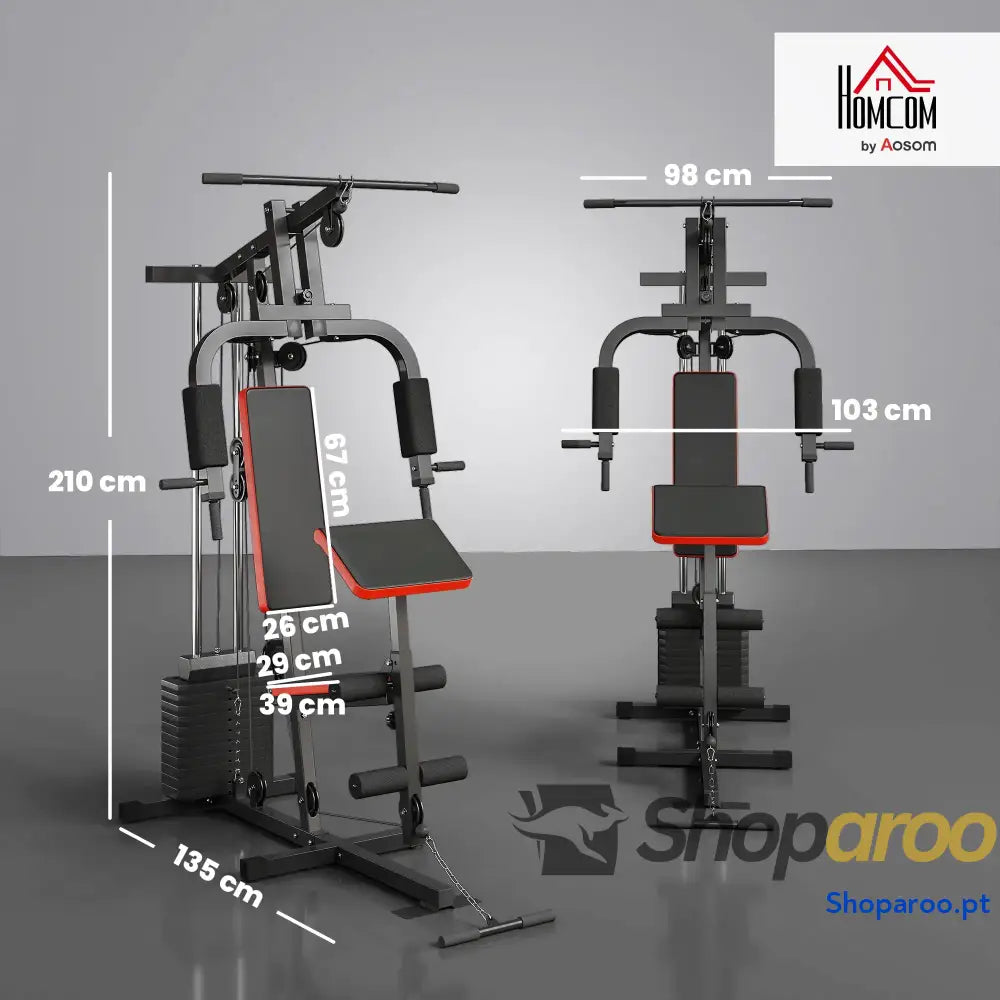Máquina Multi Estação de Musculação 65 kg Shoparoo Preto para Casa