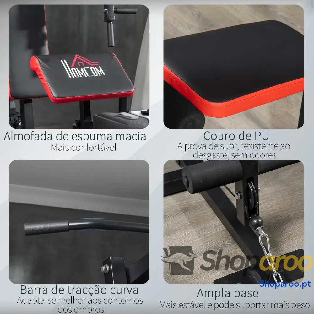 Máquina Multi Estação de Musculação 65 kg Shoparoo Preto para Casa