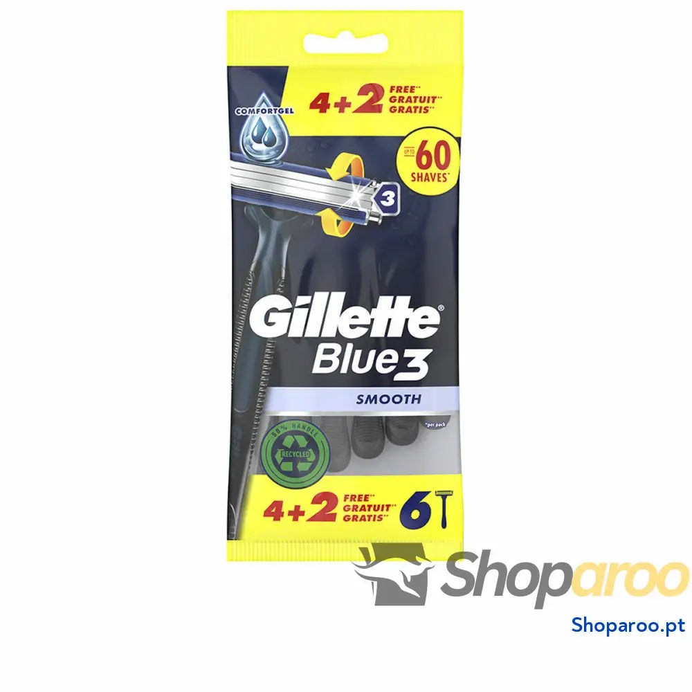 Máquinas de Barbear Descartáveis Gillette BLUE 3 (6 Unidades)